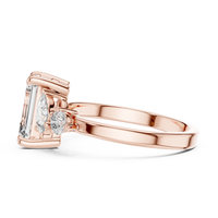 Blue Diamond Three-Stone Gemstone Statement Ring
