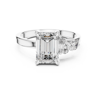 Blue Diamond Three-Stone Gemstone Statement Ring