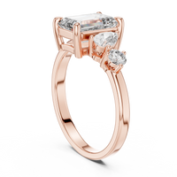 Blue Diamond Three-Stone Gemstone Statement Ring