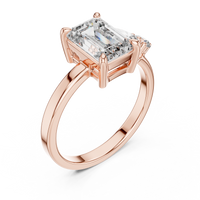 Blue Diamond Three-Stone Gemstone Statement Ring