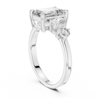 Blue Diamond Three-Stone Gemstone Statement Ring