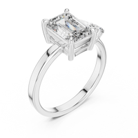 Blue Diamond Three-Stone Gemstone Statement Ring