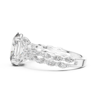 Marquise and Oval Blue Diamond Halo-style statement Ring