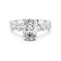 Marquise and Oval Blue Diamond Halo-style statement Ring