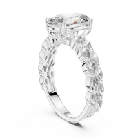 Marquise and Oval Blue Diamond Halo-style statement Ring