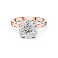 Classic Round-Cut Blue Diamond Solitaire Ring