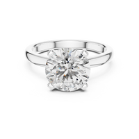 Classic Round-Cut Blue Diamond Solitaire Ring