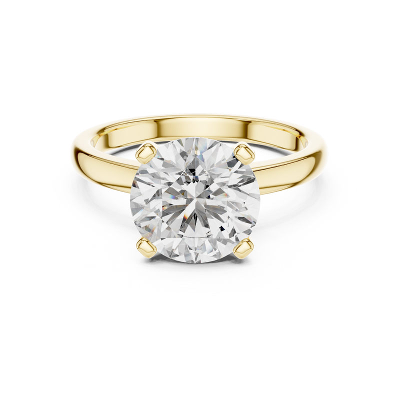 Classic Round-Cut Blue Diamond Solitaire Ring
