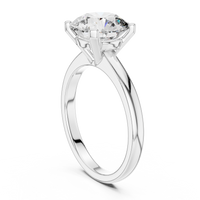 Classic Round-Cut Blue Diamond Solitaire Ring