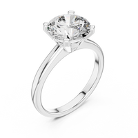 Classic Round-Cut Blue Diamond Solitaire Ring