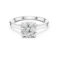 Classic Round-Cut Solitaire Ring with a Sleek Polished Band