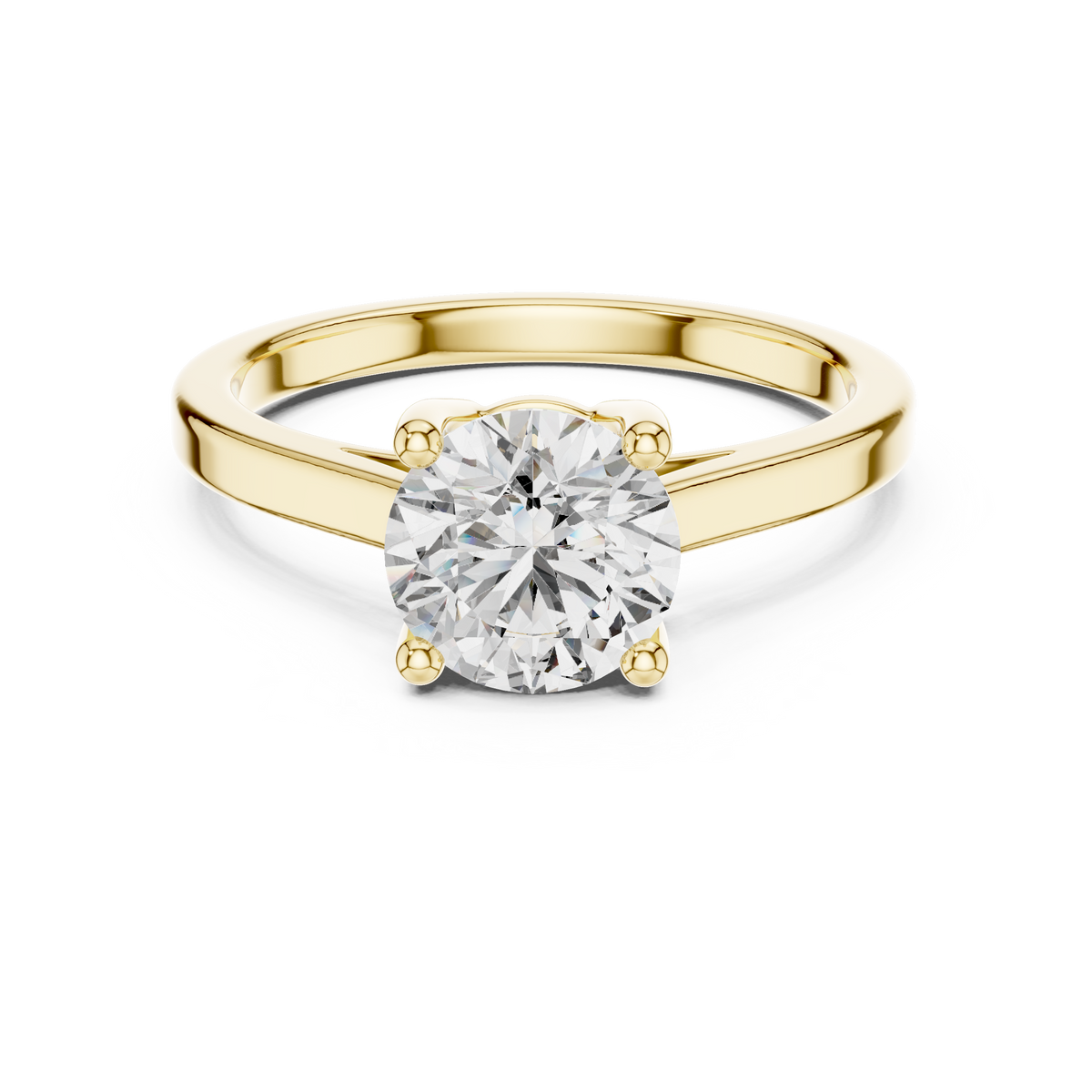 Classic Round-Cut Solitaire Ring with a Sleek Polished Band