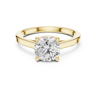 Classic Round-Cut Solitaire Ring with a Sleek Polished Band