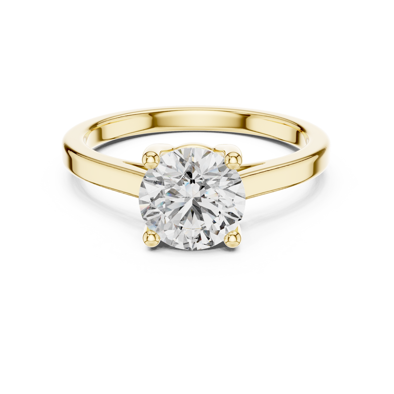 Classic Round-Cut Solitaire Ring with a Sleek Polished Band
