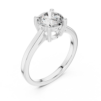Classic Round-Cut Solitaire Ring with a Sleek Polished Band