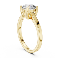 Classic Round-Cut Solitaire Ring with a Sleek Polished Band