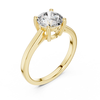 Classic Round-Cut Solitaire Ring with a Sleek Polished Band