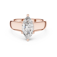 Marquise-Cut Solitaire with a Bold Polished Band Ring