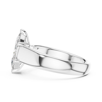 Marquise-Cut Solitaire with a Bold Polished Band Ring