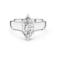 Marquise-Cut Solitaire with a Bold Polished Band Ring