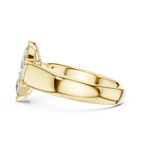 Marquise-Cut Solitaire with a Bold Polished Band Ring