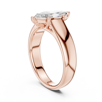 Marquise-Cut Solitaire with a Bold Polished Band Ring