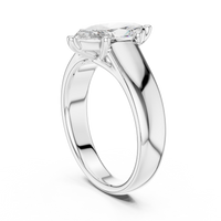 Marquise-Cut Solitaire with a Bold Polished Band Ring