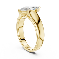 Marquise-Cut Solitaire with a Bold Polished Band Ring