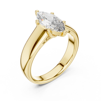 Marquise-Cut Solitaire with a Bold Polished Band Ring