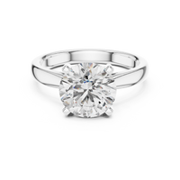 Round-Cut Solitaire with a Sleek Polished BandRing