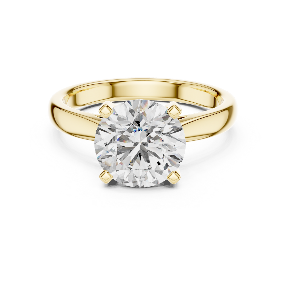 Round-Cut Solitaire with a Sleek Polished BandRing