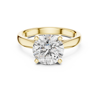 Round-Cut Solitaire with a Sleek Polished BandRing