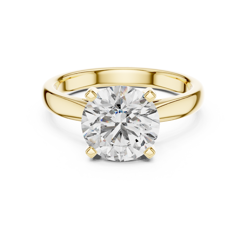 Round-Cut Solitaire with a Sleek Polished BandRing