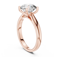 Round-Cut Solitaire with a Sleek Polished BandRing