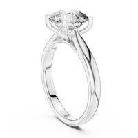 Round-Cut Solitaire with a Sleek Polished BandRing