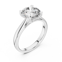 Round-Cut Solitaire with a Sleek Polished BandRing