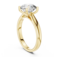 Round-Cut Solitaire with a Sleek Polished BandRing