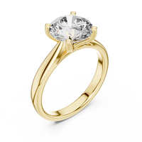 Round-Cut Solitaire with a Sleek Polished BandRing