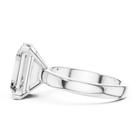 Emerald-Cut Blue Diamond Solitaire Ring