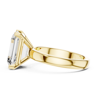 Emerald-Cut Blue Diamond Solitaire Ring