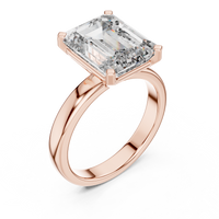 Emerald-Cut Blue Diamond Solitaire Ring