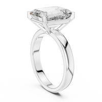 Emerald-Cut Blue Diamond Solitaire Ring
