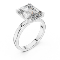 Emerald-Cut Blue Diamond Solitaire Ring