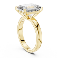 Emerald-Cut Blue Diamond Solitaire Ring