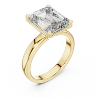 Emerald-Cut Blue Diamond Solitaire Ring