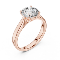 Classic Cushion-Cut Blue Diamond Solitaire Ring