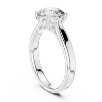 Classic Cushion-Cut Blue Diamond Solitaire Ring