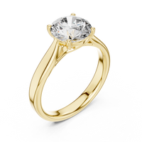 Classic Cushion-Cut Blue Diamond Solitaire Ring
