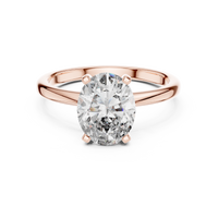 Elegant Oval-Cut Blue Diamond Solitaire Ring