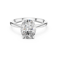 Elegant Oval-Cut Blue Diamond Solitaire Ring